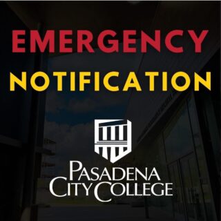 Stay safe everyone! Message from PCC during the fires: Dear Lancer Community: 

Due to extreme weather conditions, all evening classes at all PCC campuses are canceled. For those unable to commute safely, the WiFi Lounge in the Campus Center will be open as a shelter. If you’re at the Community Education Center, the Multipurpose Room is also available for your safety.

Please continue to monitor your email and text messages for further updates through Rave Alerts.
Your safety is our top priority. Take care and stay safe.

To receive timely updates, please sign up for Rave Alerts here: https://www.getrave.com/login/pasadena